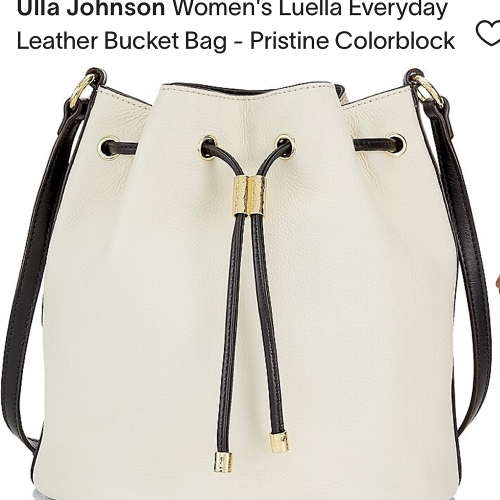 Ulla Johnson White and Black Shoulder Bag with Colorblock Design